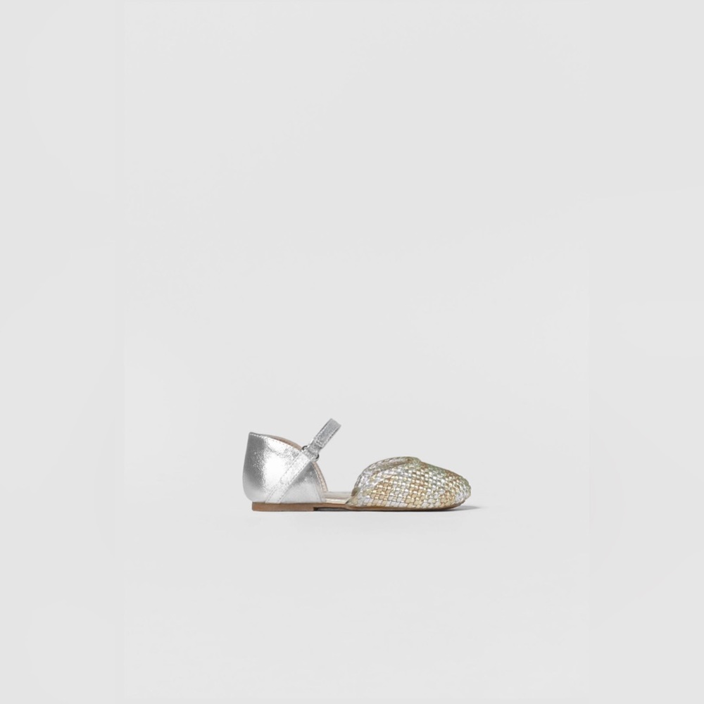 Zara baby metallic strap shoes